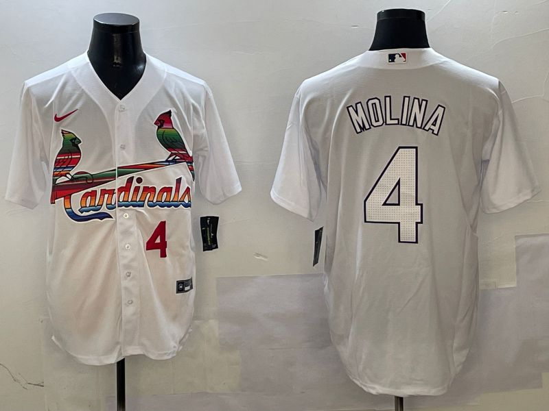 Men St.Louis Cardinals #4 Molina White Game Mexico 2025 Nike MLB Jersey style 3->baltimore ravens->NFL Jersey